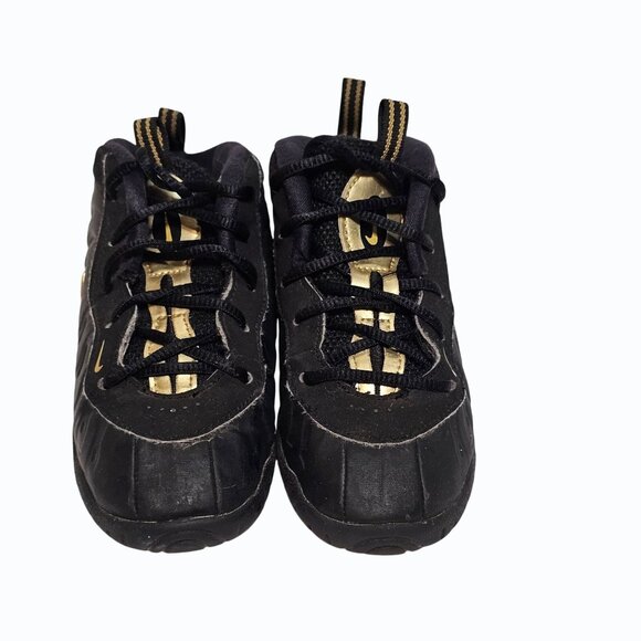 Nike Air Little Posite Pro 2018 Color-Metallic Gold Black Size 10 C #843769-010 - Picture 3 of 8